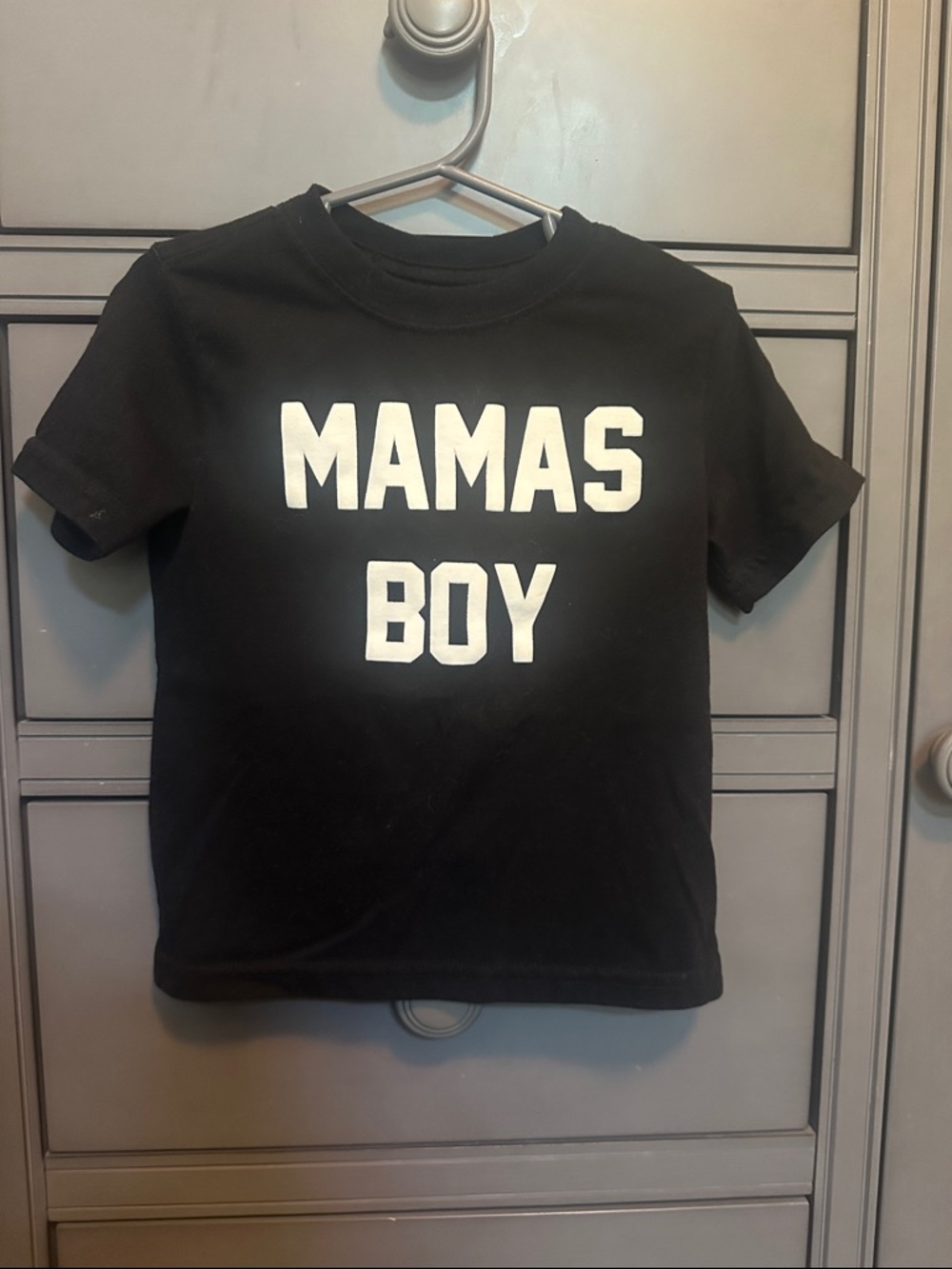 MAMAS BOY Black boutique boys Graphic Tee